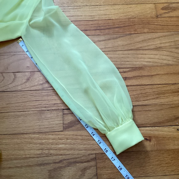 Vintage Yellow Pleated Chiffon Maxi Dress - Picture 10 of 10